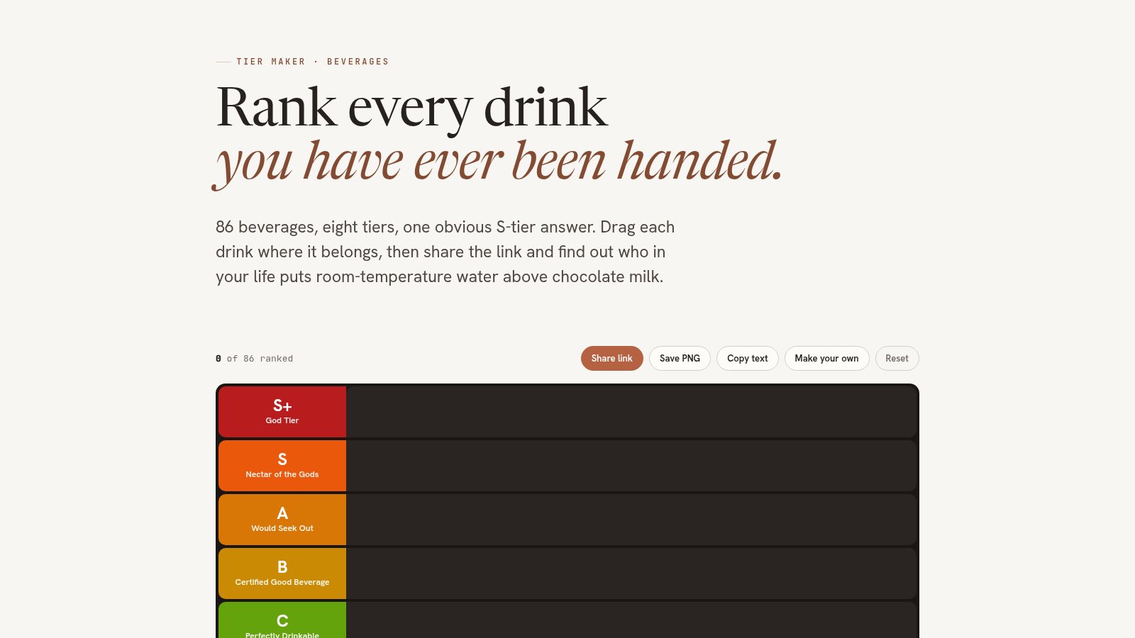 Beverage Tier Maker